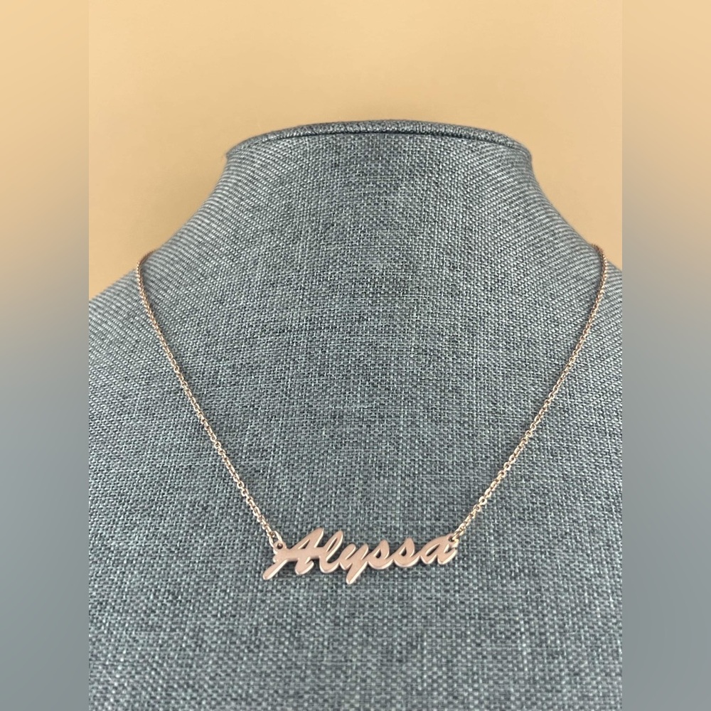 Alyssa Name Necklace Rose Gold Personalized Necklace Jewelry